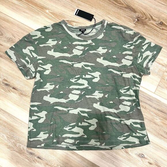 MONROW Camo Print Short Sleeve Tee Shirt Size XS - Picture 1 of 6
